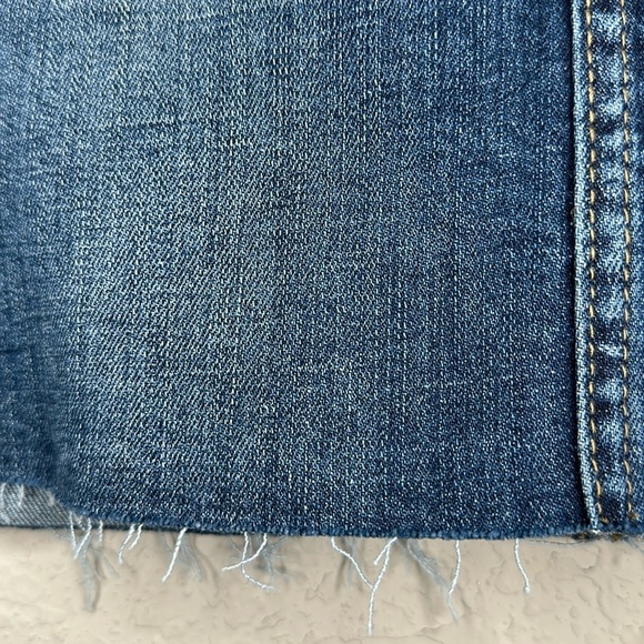 led Luxe Essentials Denim Maternity Skirt Stretch Side Panel Raw Hem Size Large - Picture 9 of 14